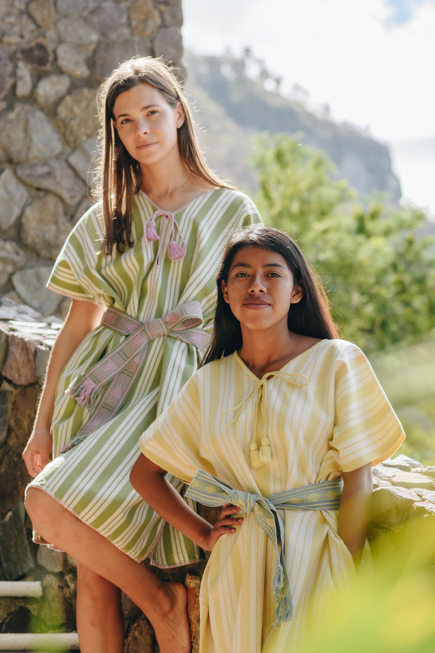 Kaftan Long Striped Dress Outfit YELLOW STRIPE NARROW MIDI KAFTAN Kaftan Long Striped Dress Outfit YELLOW STRIPE NARROW MIDI KAFTAN