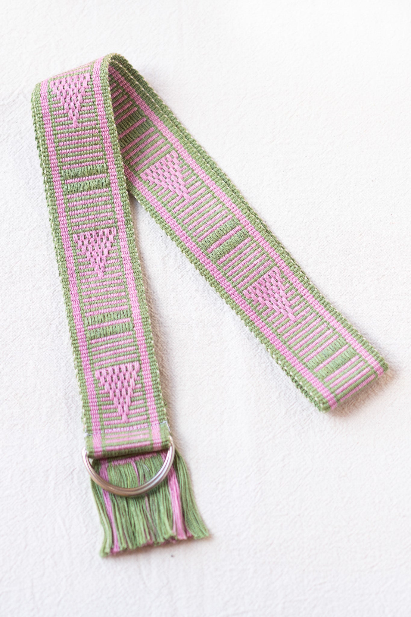 GREEN AND PINK BUCKLE BELT