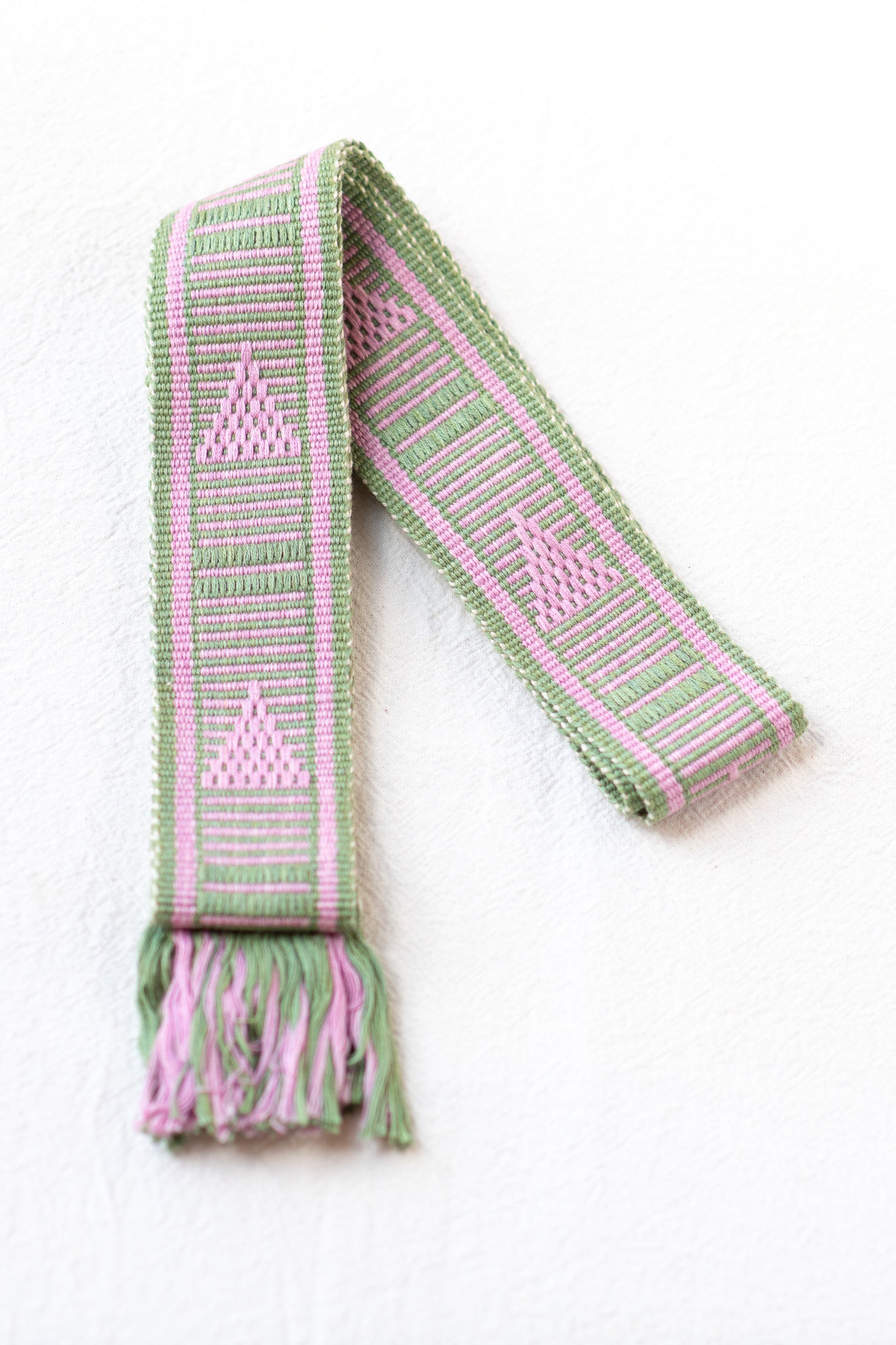 GREEN AND PINK LONG BELT