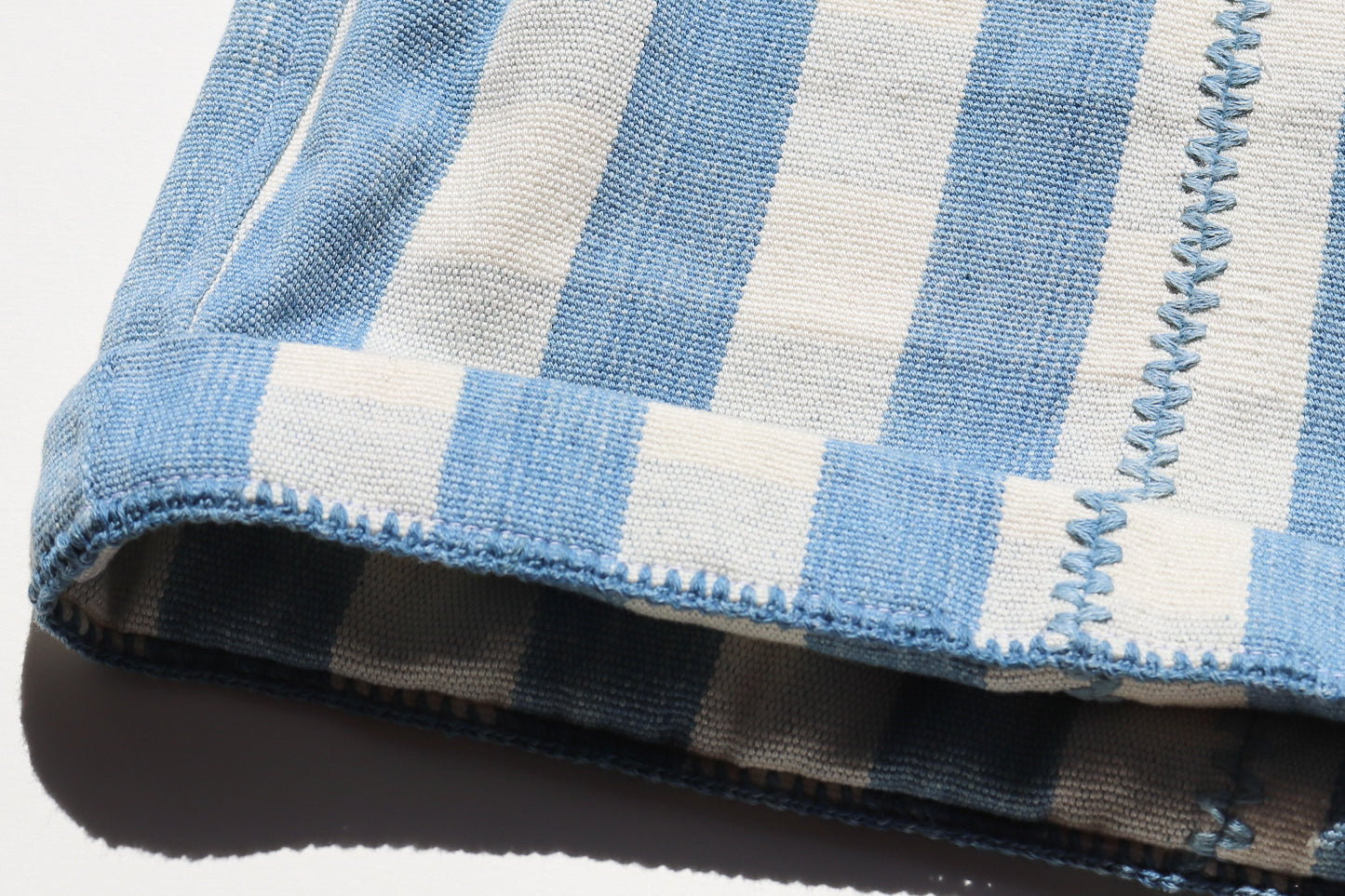 HANDWOVEN SHORTS IN LIGHT BLUE GINGHAM