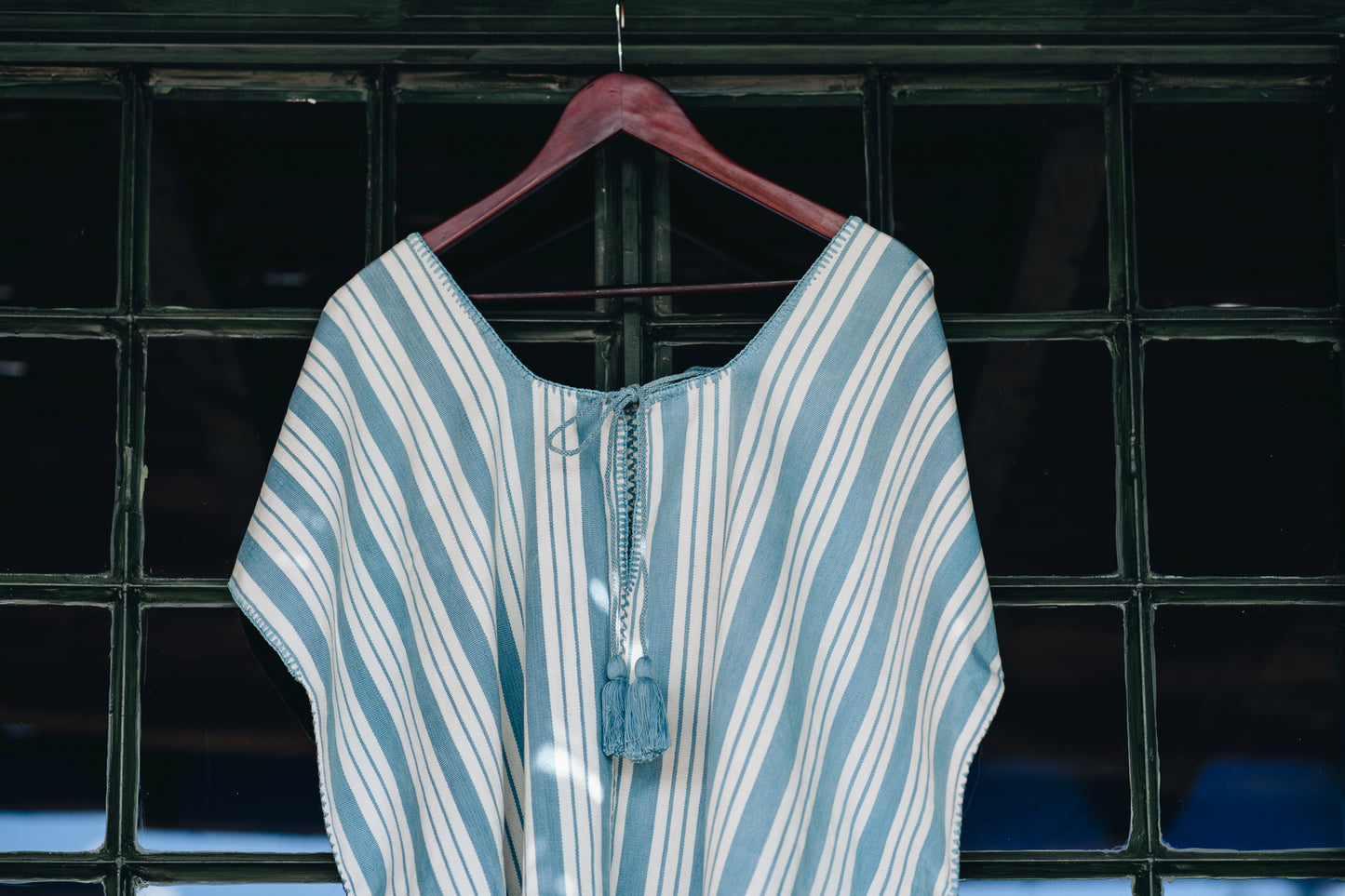 BLUE STRIPE NARROW MINI KAFTAN