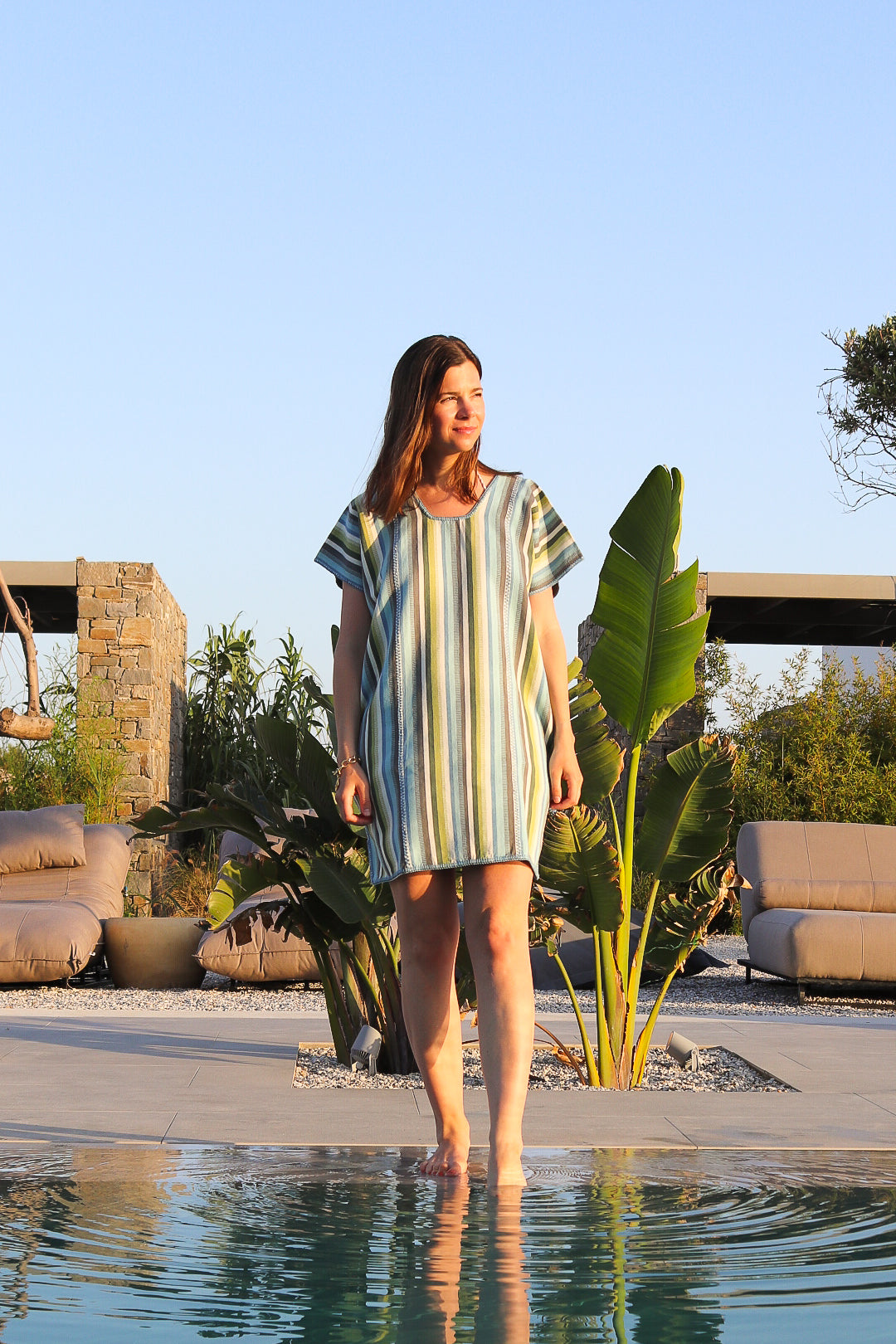 SHADES OF BLUE NARROW/WIDE MINI KAFTAN